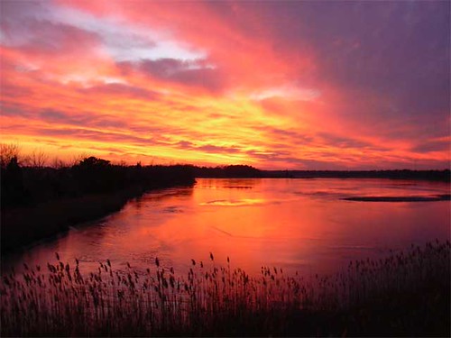 sunset red sky orange lake water yellow 1025fav catchycolors geotagged purple nj atlantic tuckahoe estellmanor geo:lat=393266 geo:lon=7472517