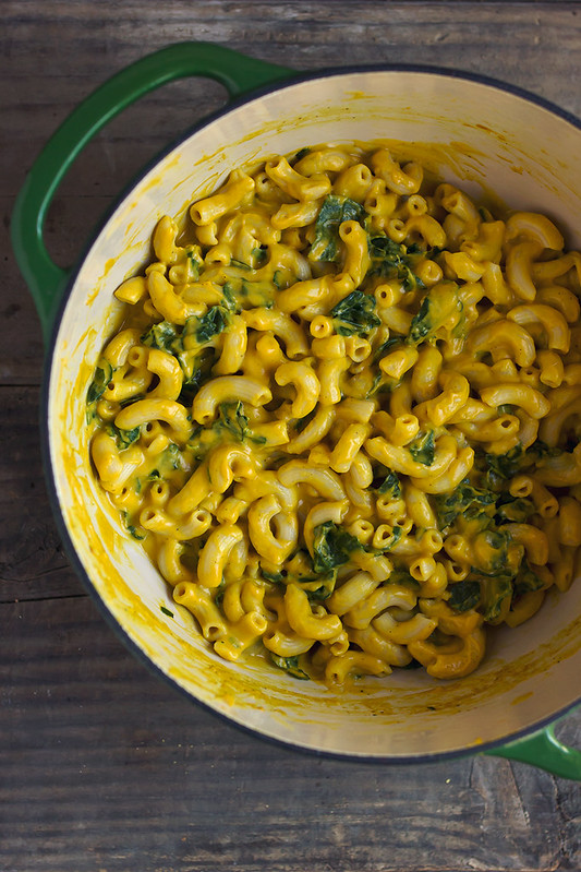 Spicy Butternut Squash and Kale “Cheezy” Mac