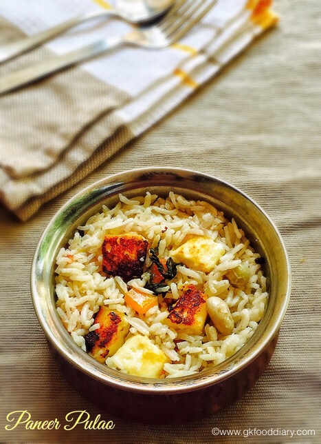Paneer Pulao for baby & toddlers