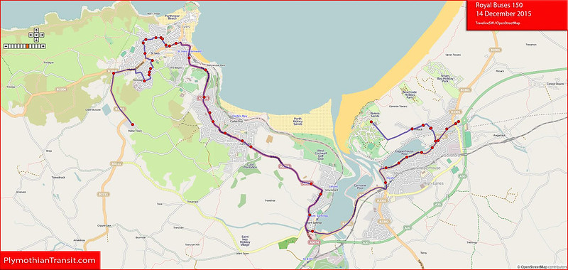 2015 12 14 Royal Buses Route-150 Map.jpg