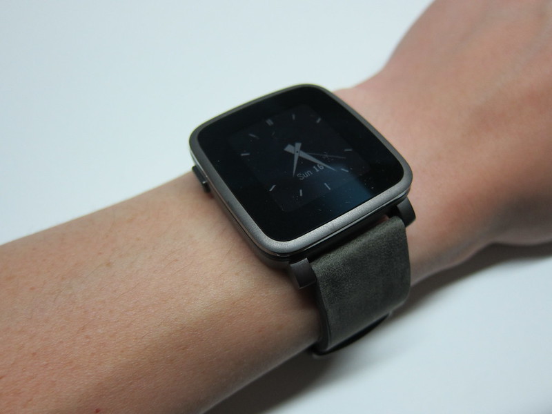 Pebble Time Steel Watch - On Wrist