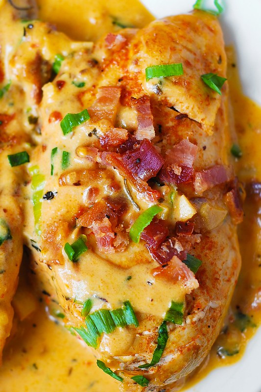 Bacon Chicken with Sun-Dried Tomato Cream Sauce - Julia's 