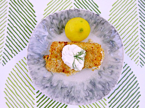 Crispy Baked Cod with Lemon Dill Sauce
