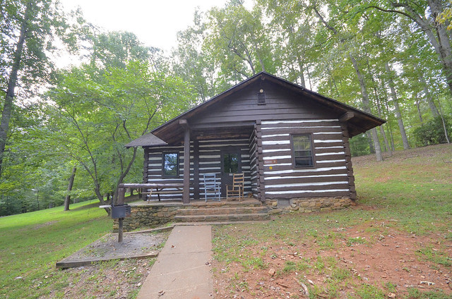 Cabin 3 is set back with plenty of outside space for the family at Fairy Stone State Park, Virginia