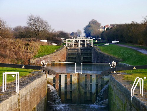 canal landscape lock waterway water winter country