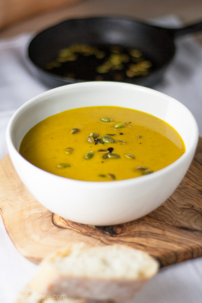 Roasted Butternut Soup with Coconut | www.infinebalance.com #soup #fall #recipe