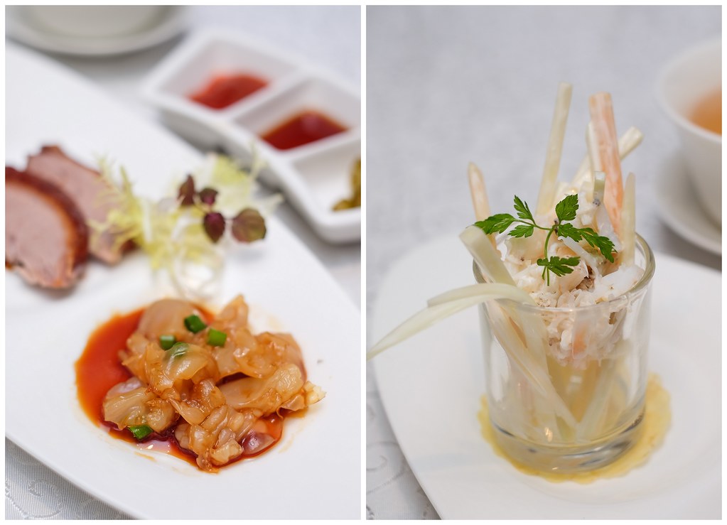 Yan Ting Restaurant: marinated jellyfish with crab oil and green papaya crab meat salad