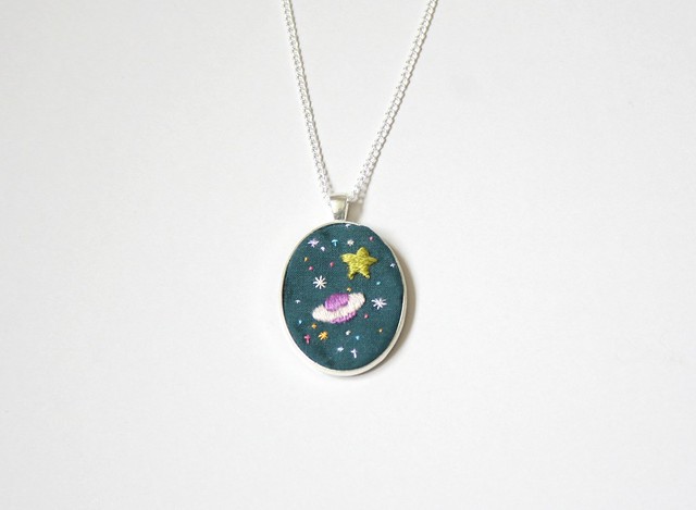 Stars and Planet Necklace on Etsy
