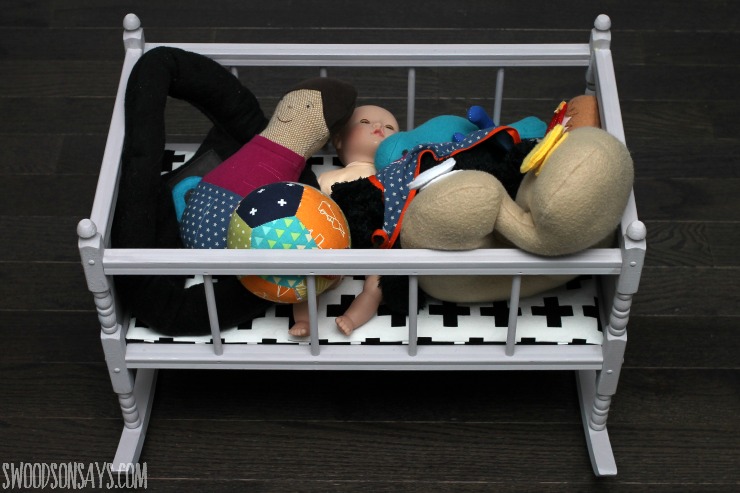 Softie stuffed baby doll crib