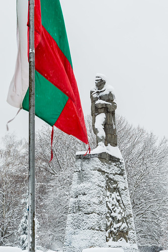 2017 bulgaria d3200 january montana nikon city cityview flag monument snow snowing winter