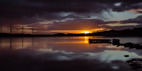longexposure sunset reflection sunshine clouds canon scotland fife jetty nd redsky loch darkclouds 24105 darkskies lochgelly sunsetoverwater orangesun grantmorris grantmorrisphotography