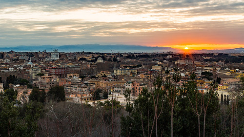 newday italy rome roma italia sunrise alba città eterna landscape monument gianicolo panorama sun orange