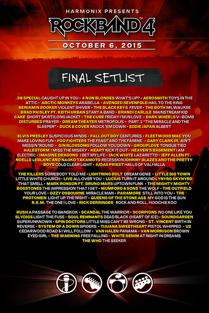 Rock Band 4: Final Setlist