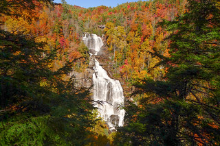 Whitewater Falls with Fall Leaves-006