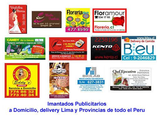 imantados publicitarios imprenta a domicilio, delivery Lima y provincias de todo el 

Peru