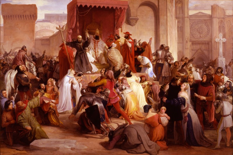 Pope Urban II Preaching the First Crusade in the Square of Clermont by Francesco Hayez, 1835
