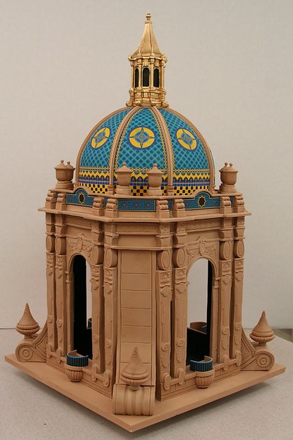 This is the top of the town hall building in Beverley hills. It's made of straight chocolate and modeling chocolate. by Mike's Amazing Cakes