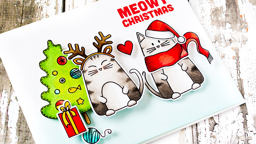 The cutest Christmas kitties from the new October release from Simon Says Stamp! Find out more by clicking on the following link: https://limedoodledesign.com/2015/10/meowy-christmas/