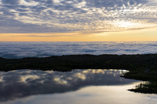 sunset reflection clouds hornstrandir vestfirðir ský speglun sólsetur straumnesfjall