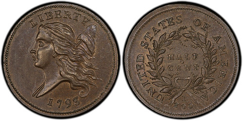 3002 1793 Liberty Cap Half Cent. Head Left