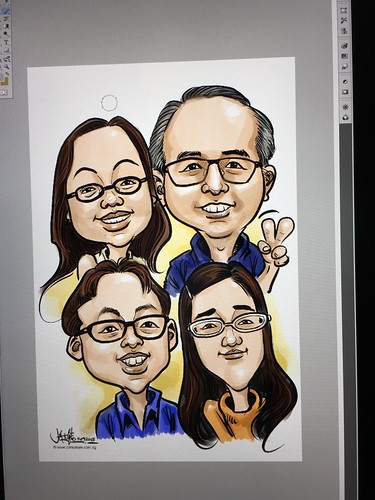 Digital live caricature sketching for birthday party