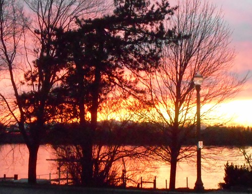 sunset river detroit
