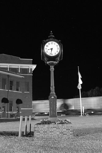 bw clock illinois flora nighttime depot bo flagpole baltimoreohio