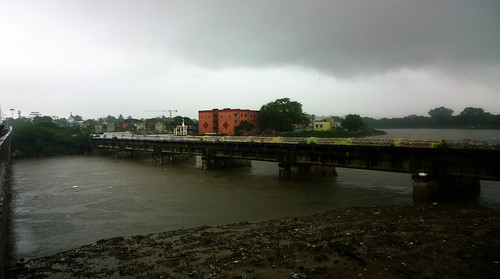 The Adyar river that navigates through most parts of South Chennai and its suburbs was seen swollen, carrying an additional 30,000 cusecs of water that was released from the Chembarambakkam lake, one of the city's main drinking water supply reservoirs