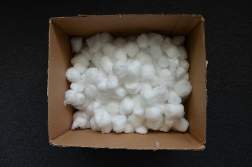 2: Randomly distribute different size cotton balls
