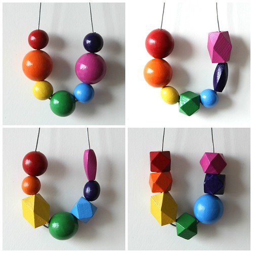 Rainbow necklaces.