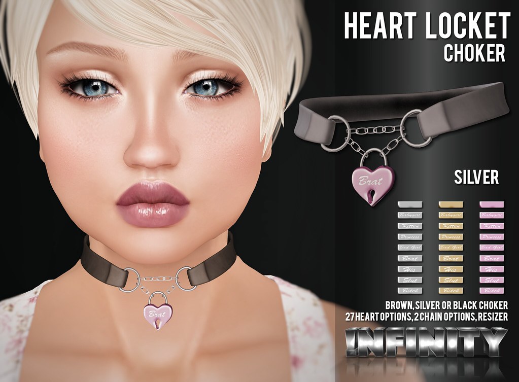 !NFINITY Heart Locket Choker - SecondLifeHub.com