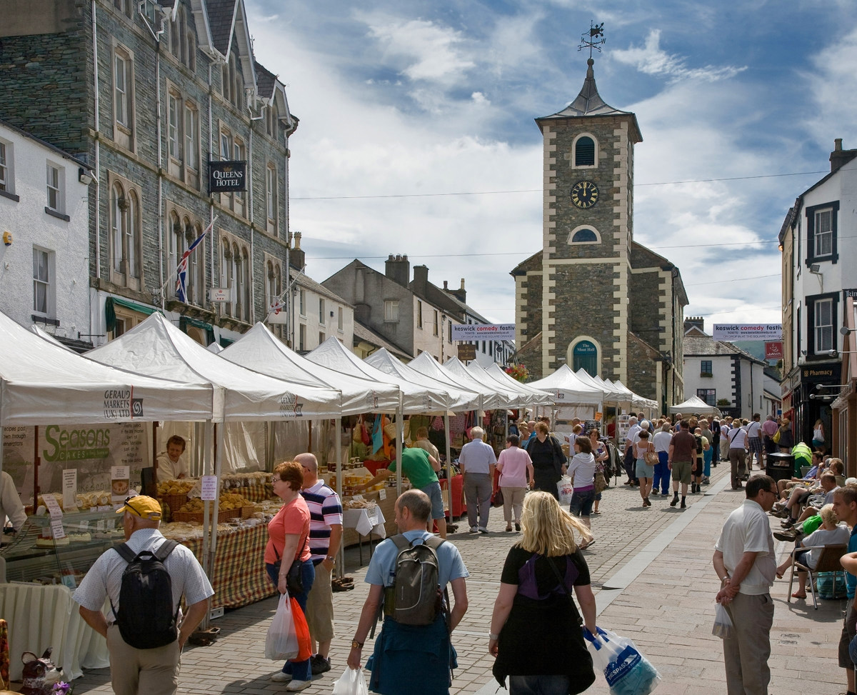 Keswick, Cumbria. Keswick's market has an unbroken history of more than 700 years. Credit David Iliff