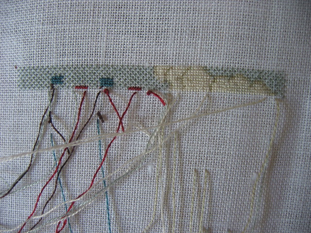 Casket needlecase stitching