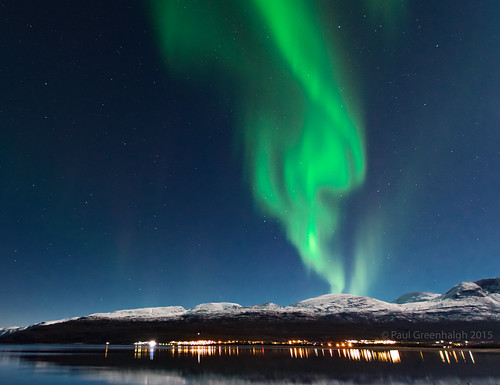 norway landscape lights aurora northern borealis troms skibotn