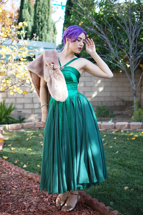 Unique Vintage Iconic by UV Dovima Gown in Emerald