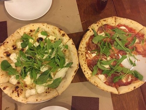 two pizzas,  wedding anniversary dinner
