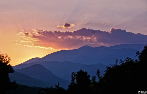 travel sunset summer vacation sky sun mountain clouds landscape europe mediterranean olympus greece agean platamonas