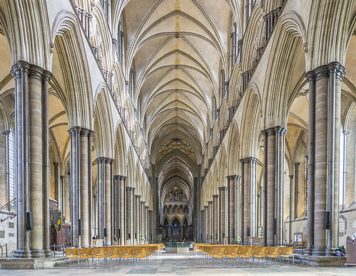 salisbury cathedral wiltshire nave arches architecture windows gothic early english tower spire