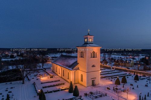 flygfoto målilla vinter kyrka kalmarlän sweden se