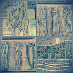 Detalhes dos azulejos da Basílica de Nossa Senhora Aparecida. SP.