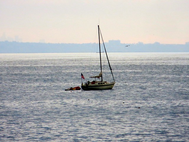 sailboat in the morning