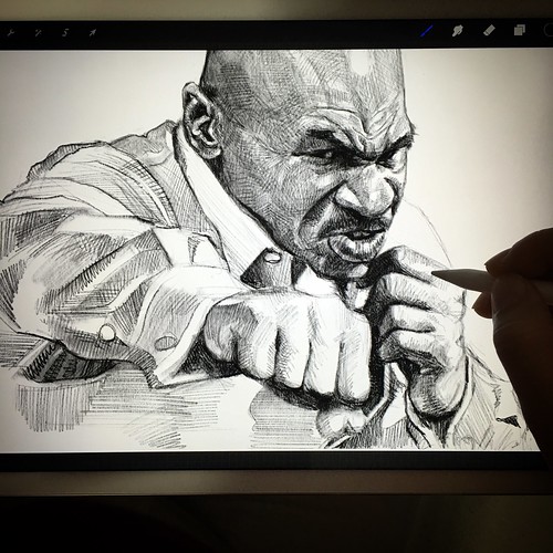 A face that I couldn't resist but to draw! Mike Tyson digital portrait sketch on iPad Pro + Apple Pencil + Procreate