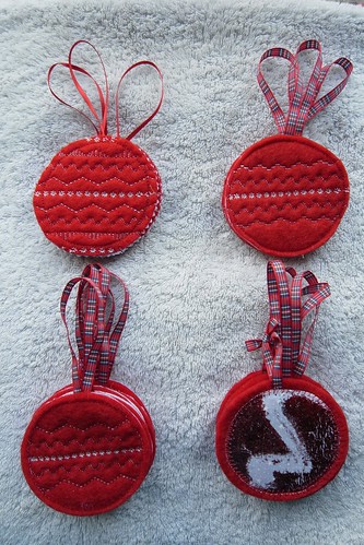 Red baubles and paste printing