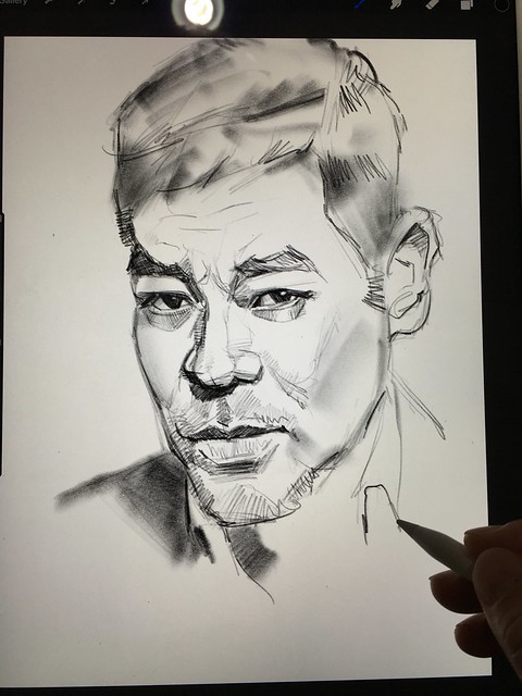 Had a hard time fixing the likeness....😅 iPad Pro + Apple Pencil + Procreate.  Sean Lau 劉青雲 digital portrait sketch
