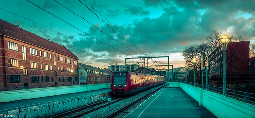 nørrebro copenhagen train transport sunset denmark station