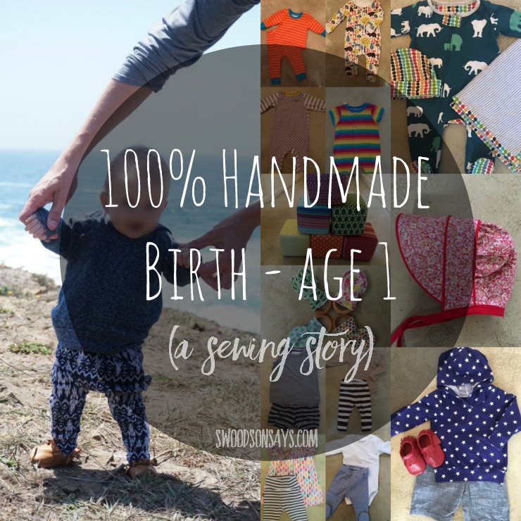 Birth to Age 1: 100% handmade clothes & toys. This is a sewing story of an Aunt sewing all of the clothes for her niece's first year of life, such a neat way to stay connected. Swoodsonsays.com