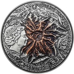Vesuvius volcano coin reverse