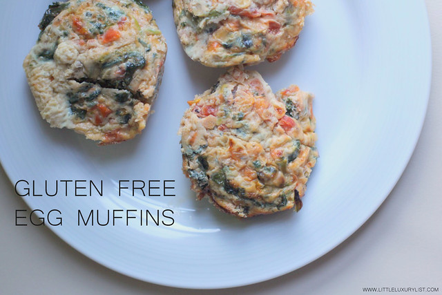 Gluten free egg muffins top view by little luxury list