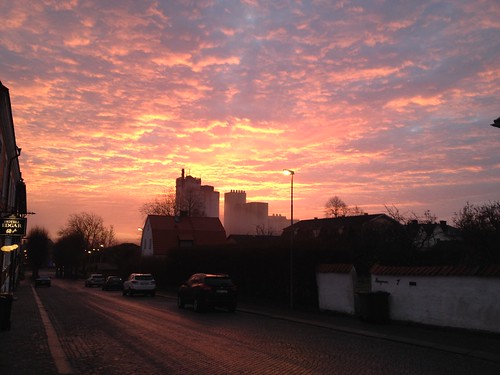 morning light orange clouds sunrise sweden dramatic sölvesborg