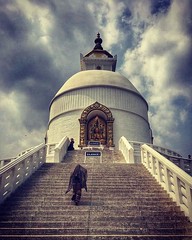 World Peace Pagoda at #Pokhara #Nepal  #clouds #skyporn #pagoda #tour #mytravelgram #photography